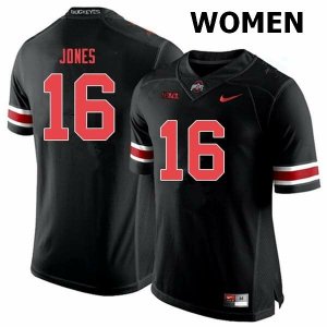 NCAA Ohio State Buckeyes Women's #16 Keandre Jones Black Out Nike Football College Jersey ARB3745FE